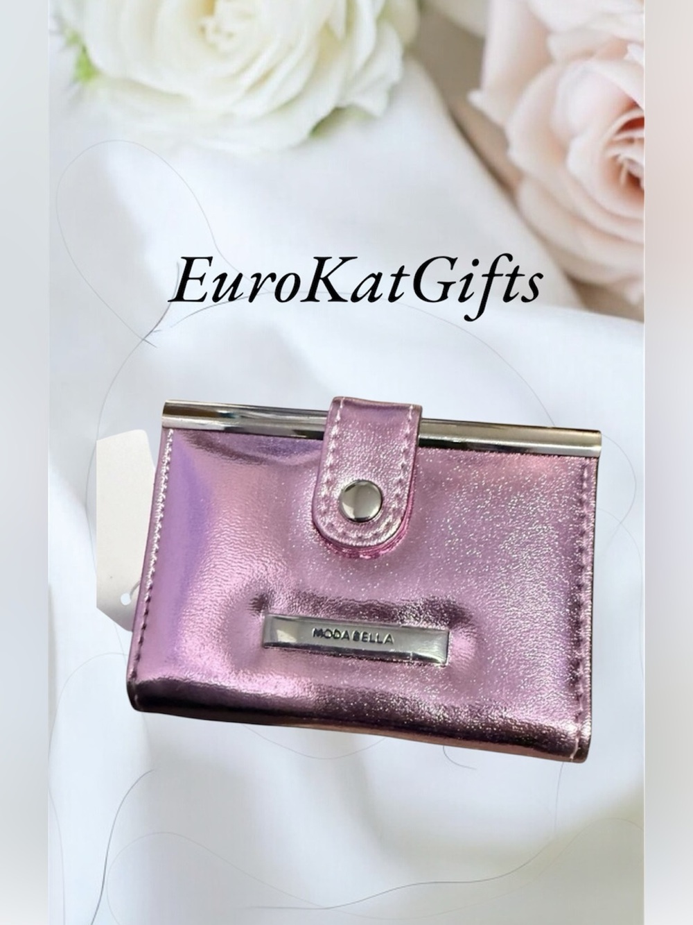 Metallic Pink Compact Card Wallet NEW